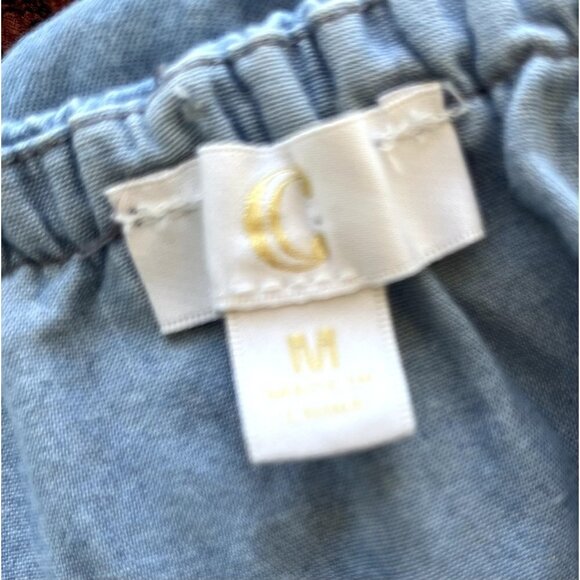 Charming Charlie Chambray Dress Off the Shoulder Denim M - Picture 5 of 5